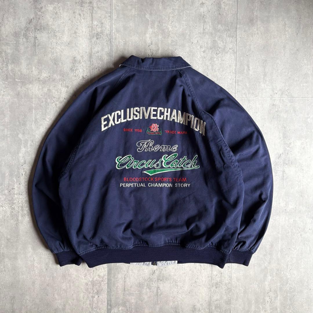 【80s vintage】リバーシブル　スイングトップ　ジップブルゾン　短丈