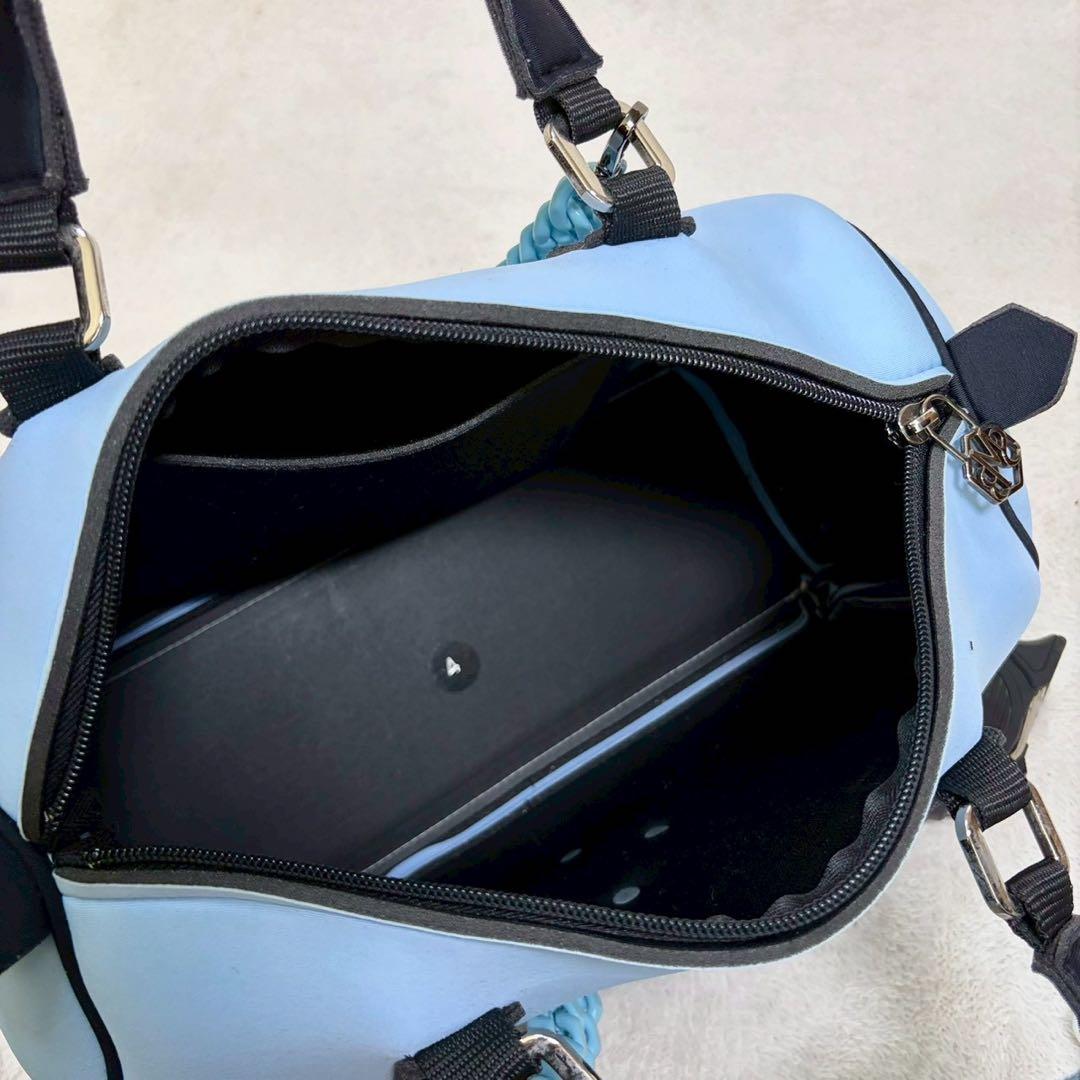 【美品✨】セーブマイバッグ ブルー　ボストンバッグ　2way ショルダーチェーン