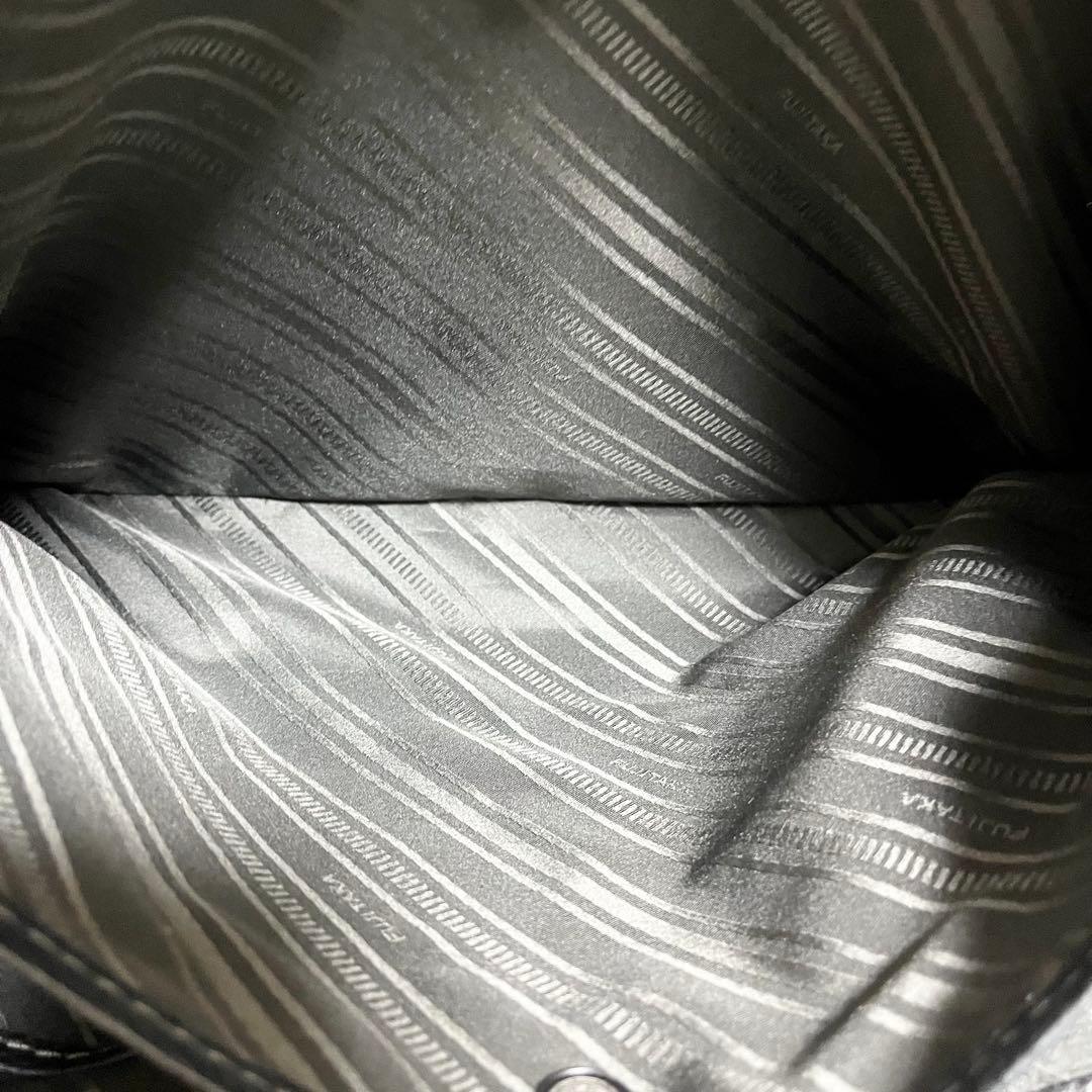 美品✨フジタカ トートバッグ レザー シボ 濃紺 日本製 肩がけ A4 大容量