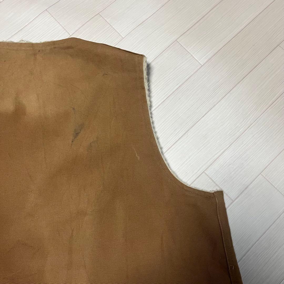 80s Carhartt ダック地ベスト 裏ボア 2XL