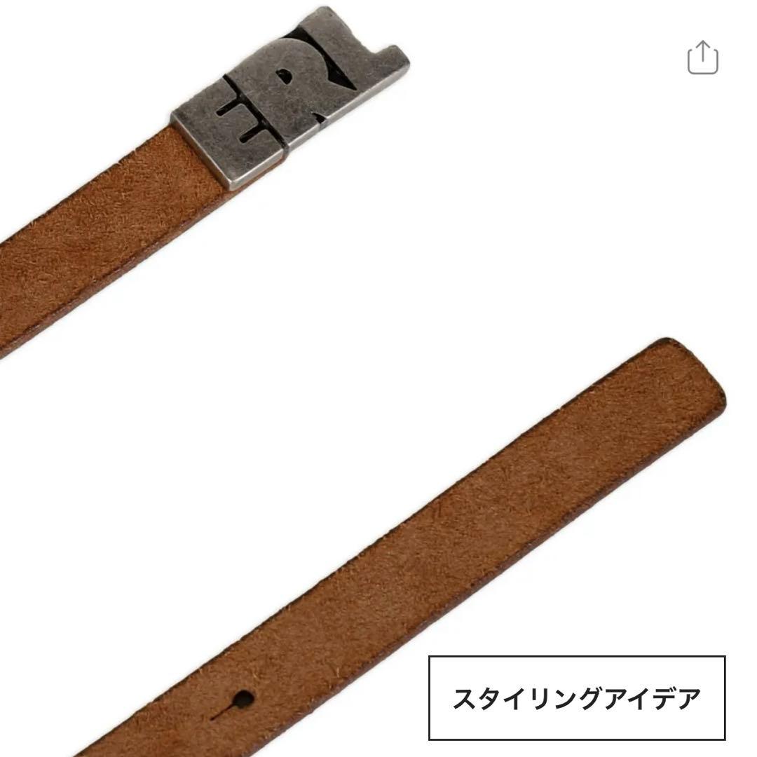 ERL ロゴプレート レザーベルト ワンサイズ