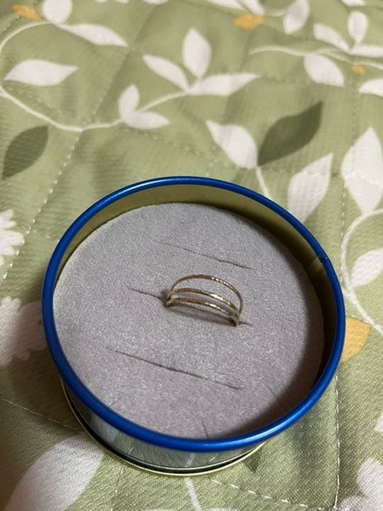 Lilas テクスチャー3本リング K10 10号 ゴールド 地金　刻印