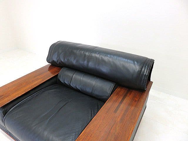 展示品　カリモク ビベンテ 本革1人掛けソファ 花梨材 ローズウッド