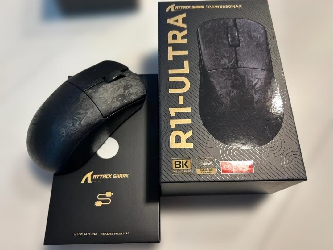 ATTACK SHARK R11 ULTRA カーボン 8K ゲーミングマウス