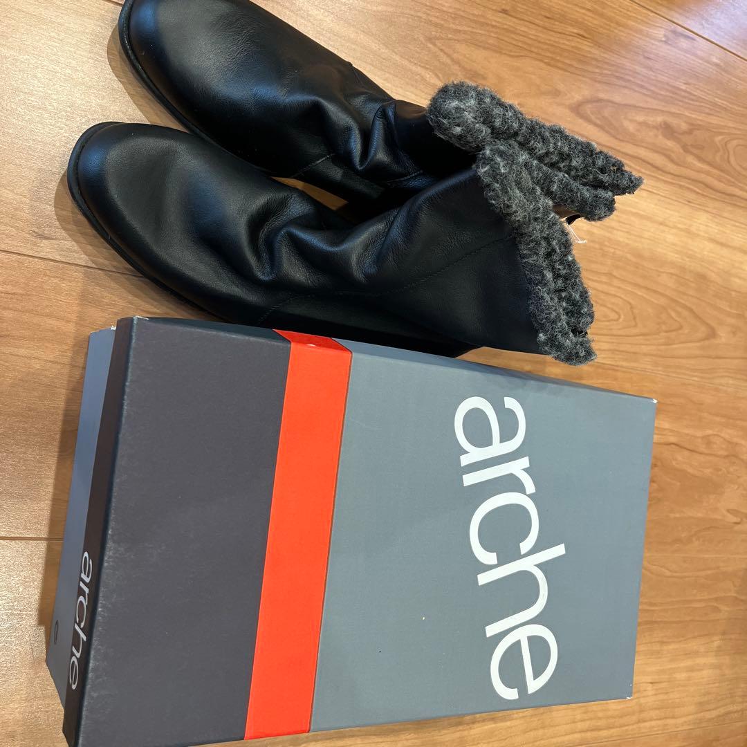 arche レザー ファー ブーツ