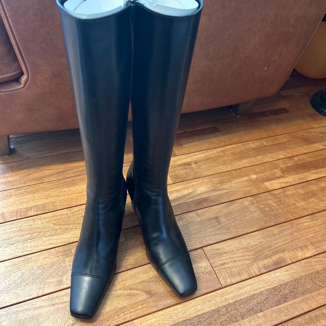 ブティックオオサキ　新品ロングブーツ　黒　24㎝