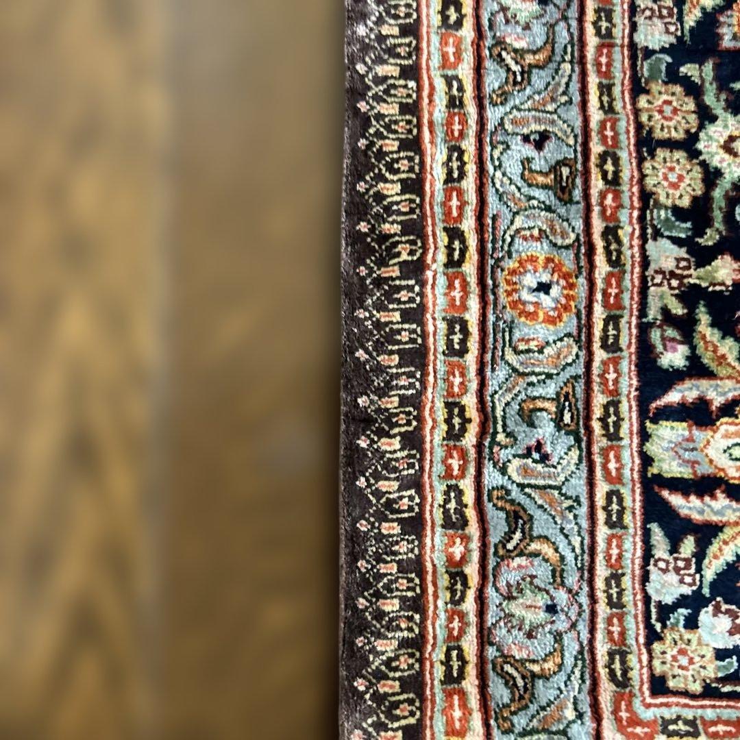 ペルシャ絨毯　宗教的建物細密刺繍ラグ 超美品2100 X1435mm