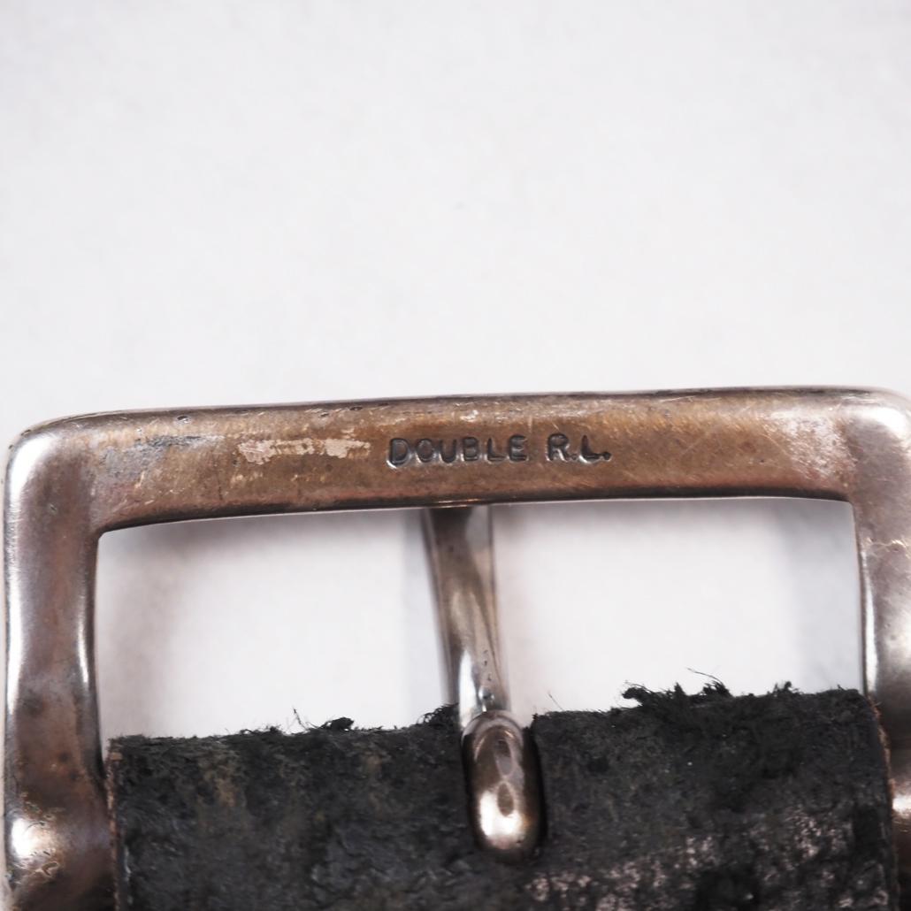 現行モデル RRL ディストレスト レザー ベルト ブラック 30