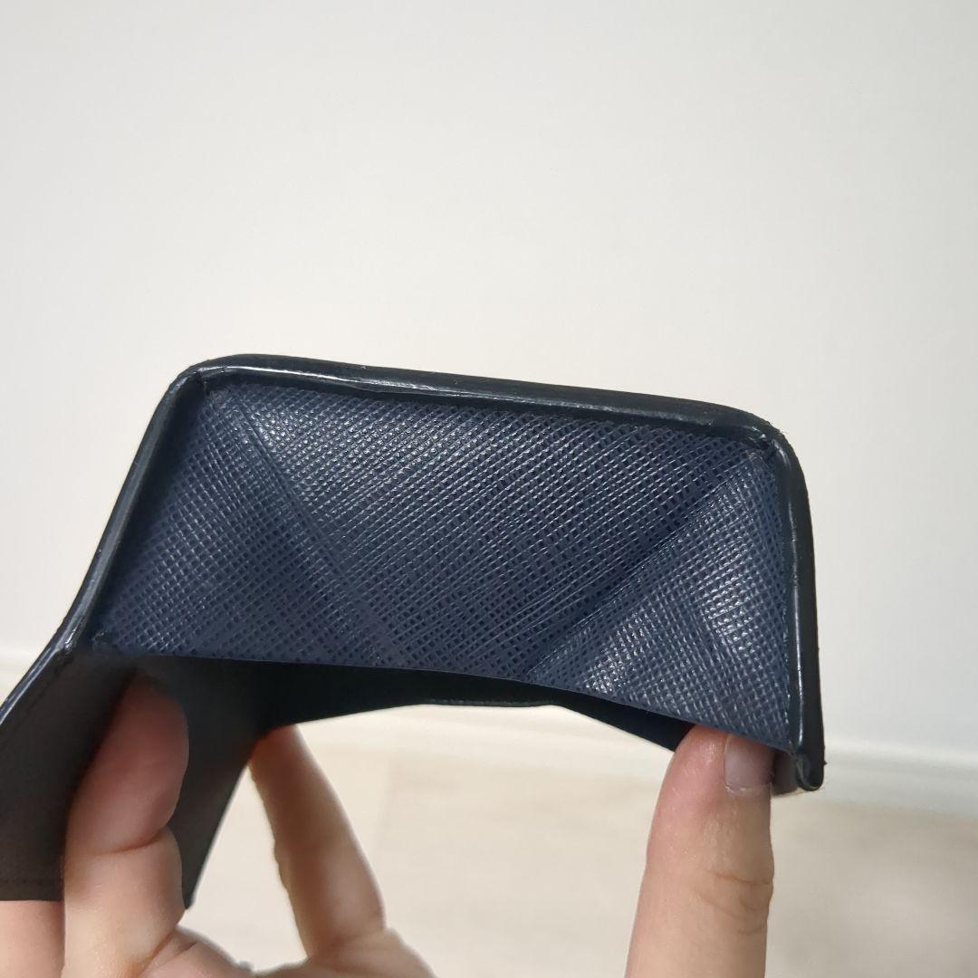 【美品】PRADA　サフィアーノレザー　ケース　ネイビー