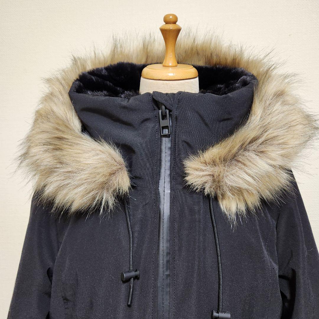 ZARA 中綿ポリエステルダウンジャケットコート 撥水 ブラック 海外Ｍ