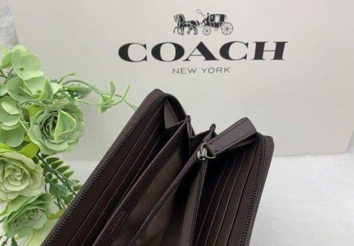 新品未使用コーチ長財布迷彩柄グリーンシグネチャーメンズレディース送料無料即日発送