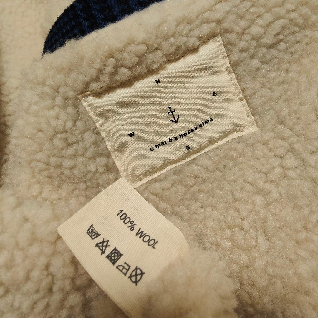 【新品】la paz ラ・パス ウールボアブルゾン チェック S ブルー