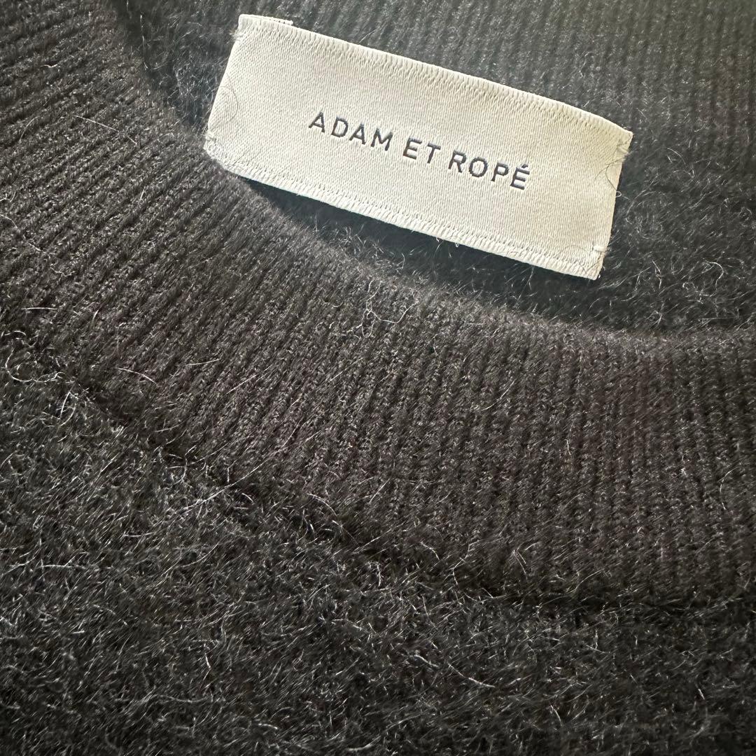 【アダムエロペ】モヘヤニット プルオーバー ブラック　黒　FREE