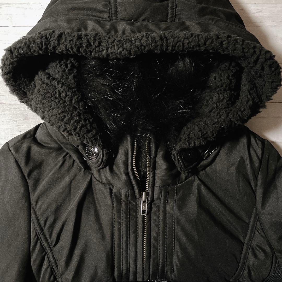 モッズコート リアルファー 黒 平成ギャル y2k ダークコア グランジ パンク