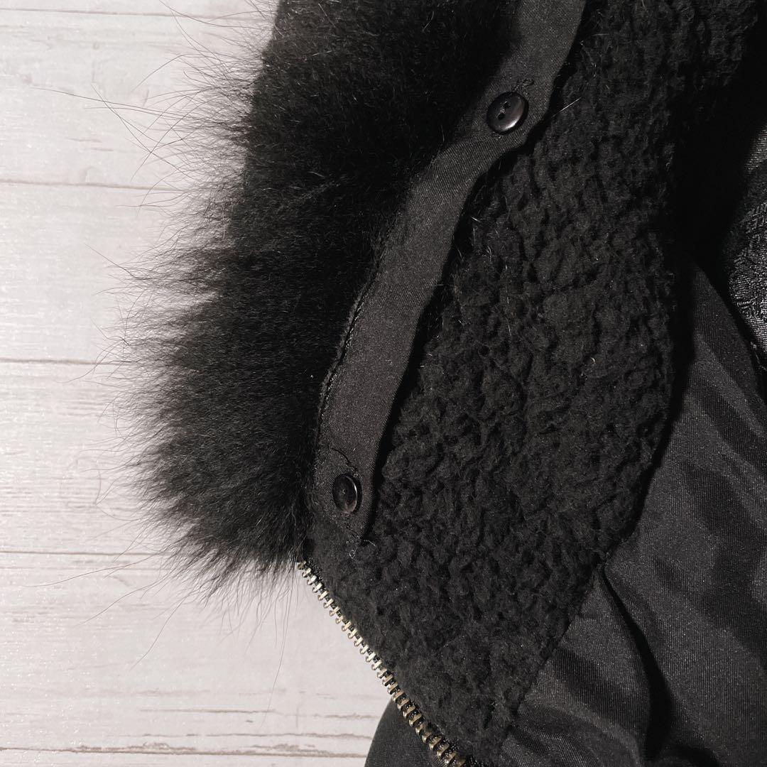 モッズコート リアルファー 黒 平成ギャル y2k ダークコア グランジ パンク