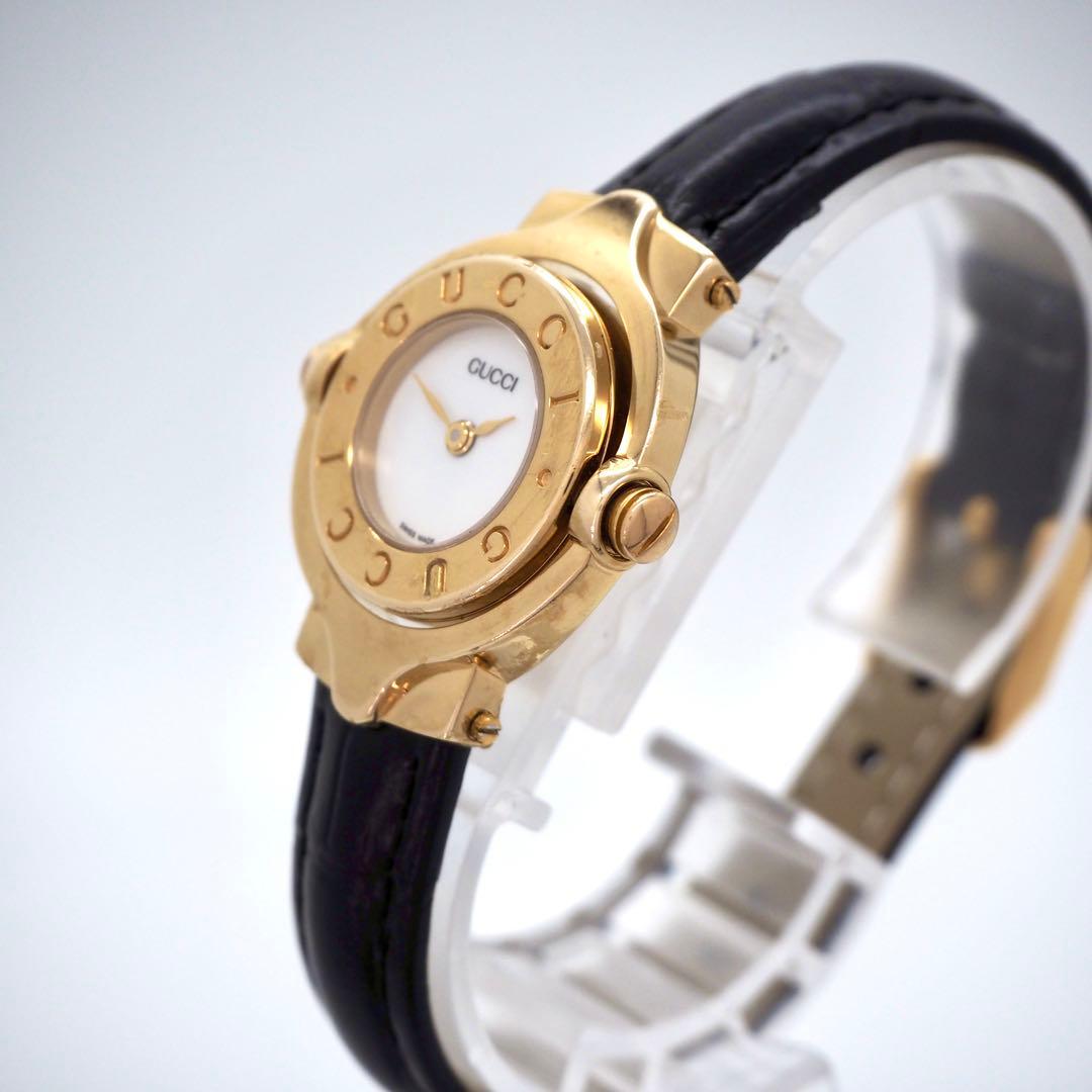 100 稼働 GUCCI 時計　新品ベルト リバーシブル レディース　6600L