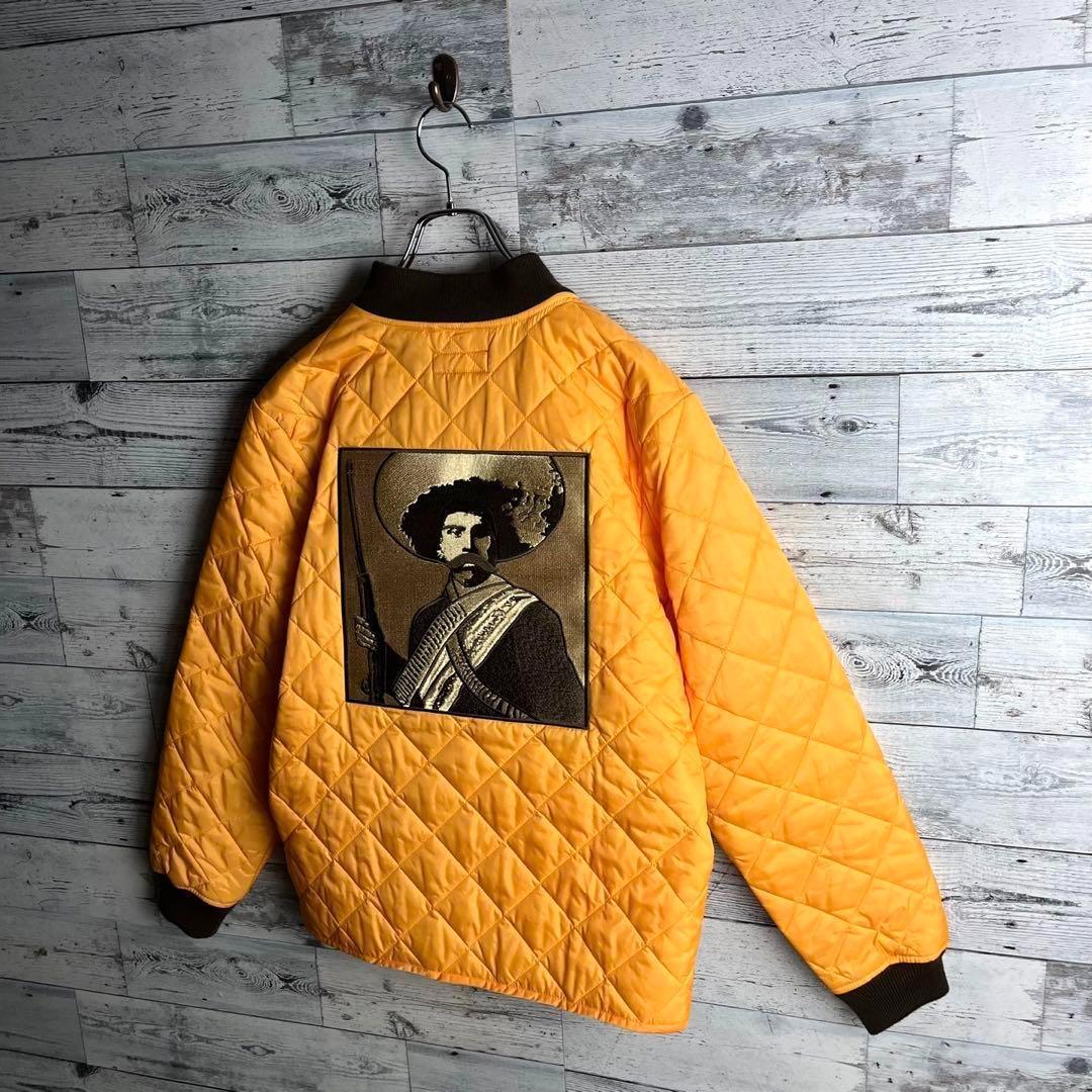 【希少カラー】シュプリーム☆ 両面刺繍ロゴ入りキルティングジャケット オレンジ