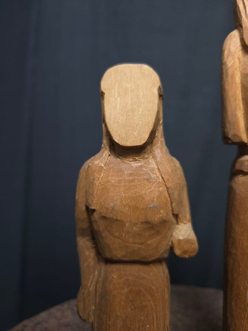3点専用です！2体セット木製の女性像？オブジェ　キリスト教系の雰囲気　お祈り