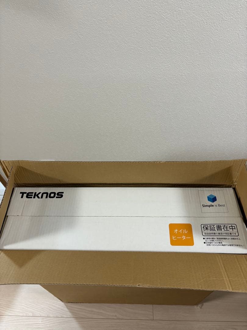 新品・未開封テクノスオイルヒーターTOH-D1102K艶消しブラックおしゃれ