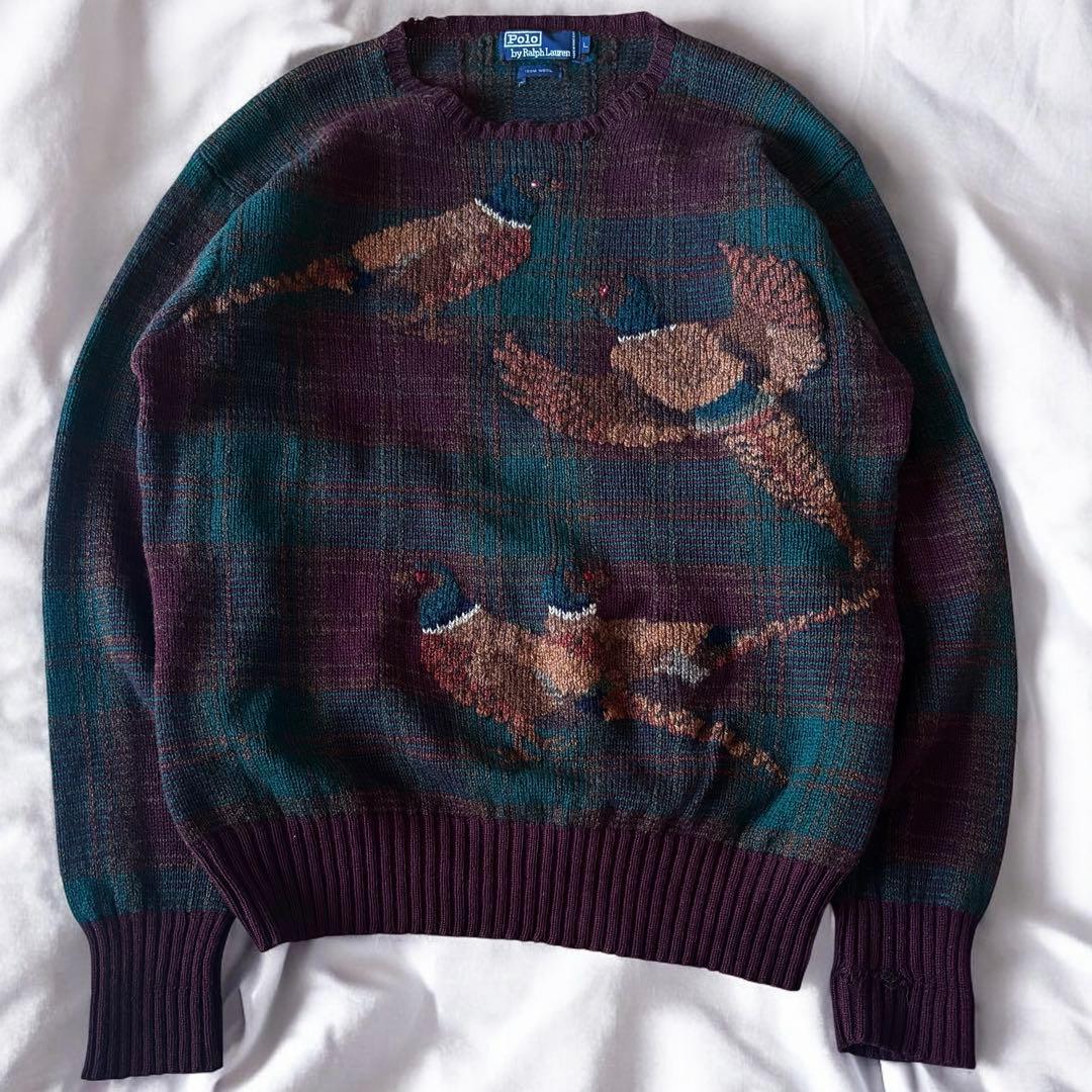✨希少✨ラルフローレン　ニット 鳩 鳥 刺繍 アニマル 90's ウール