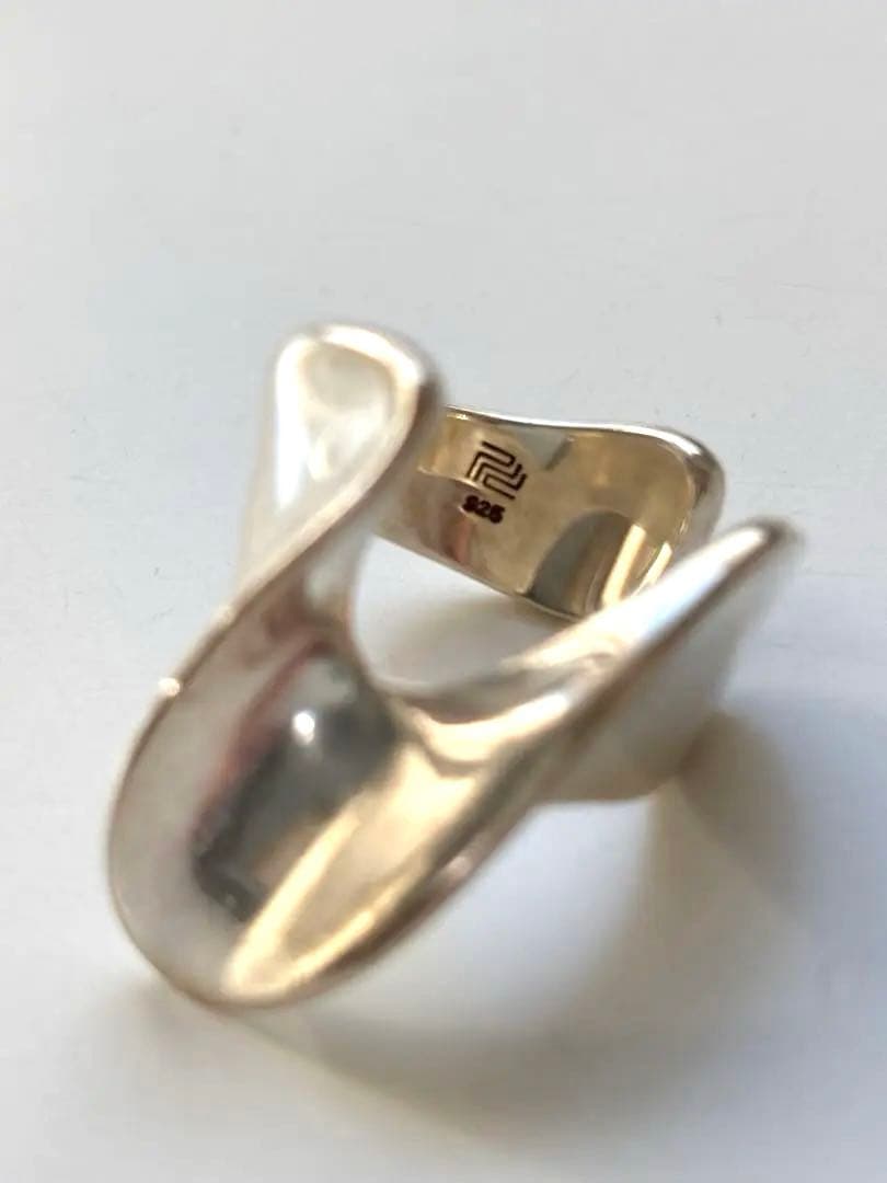 [used]シルバー 925 ウェーブデザイン リング