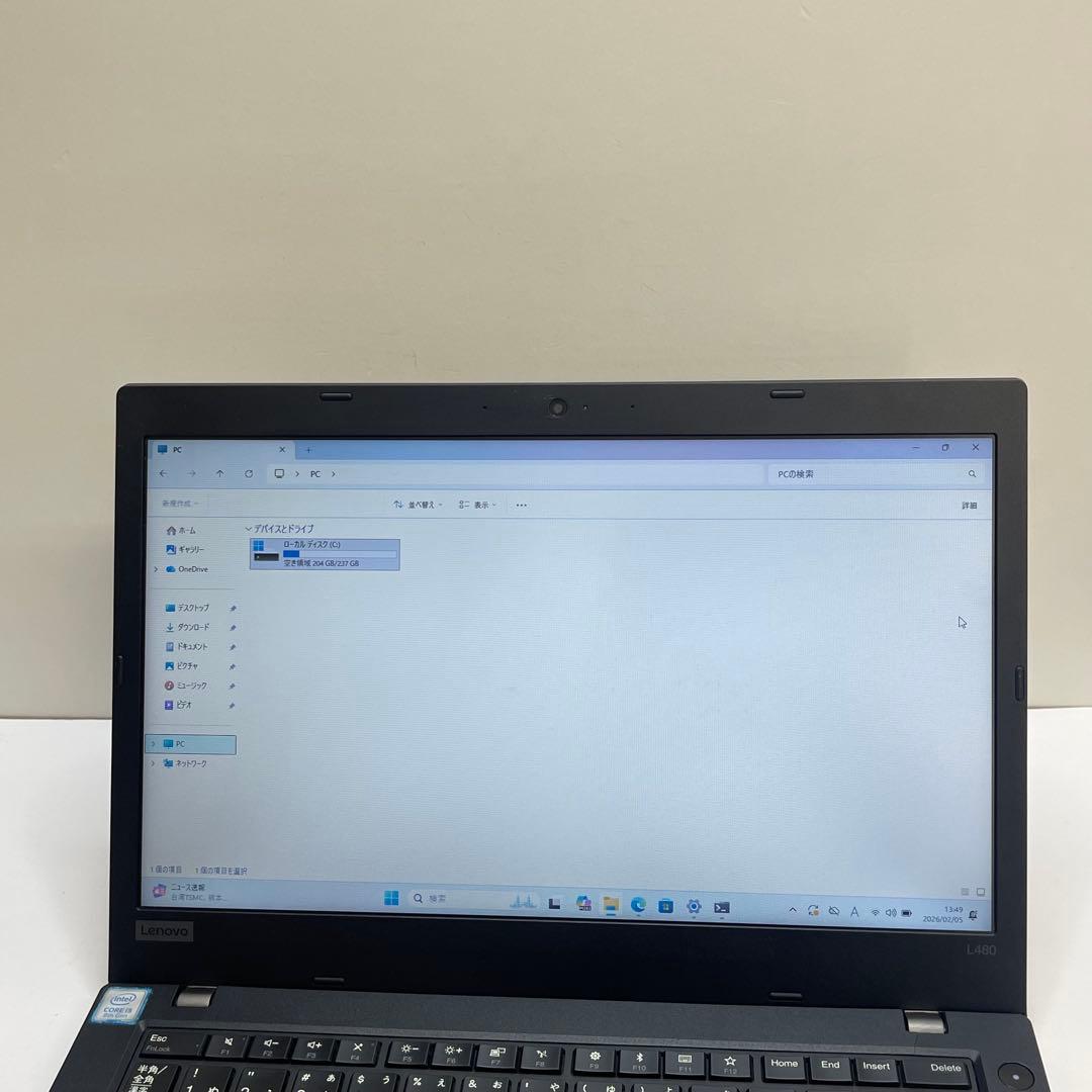 #034 レノボThinkpad L480 i5-8250U 8GB 256GB