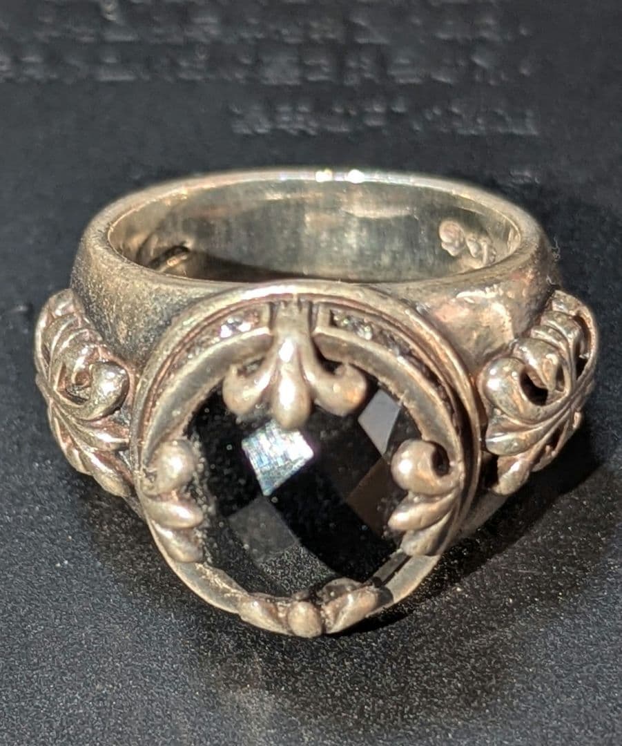 超レアA&G石付きシルバーリング