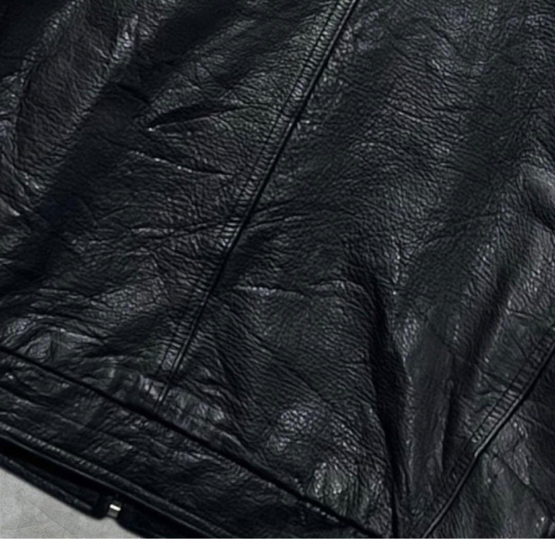 WILSONS本革ハーレーカスタム刺繍イーグルワッペンレザージャケットL古着