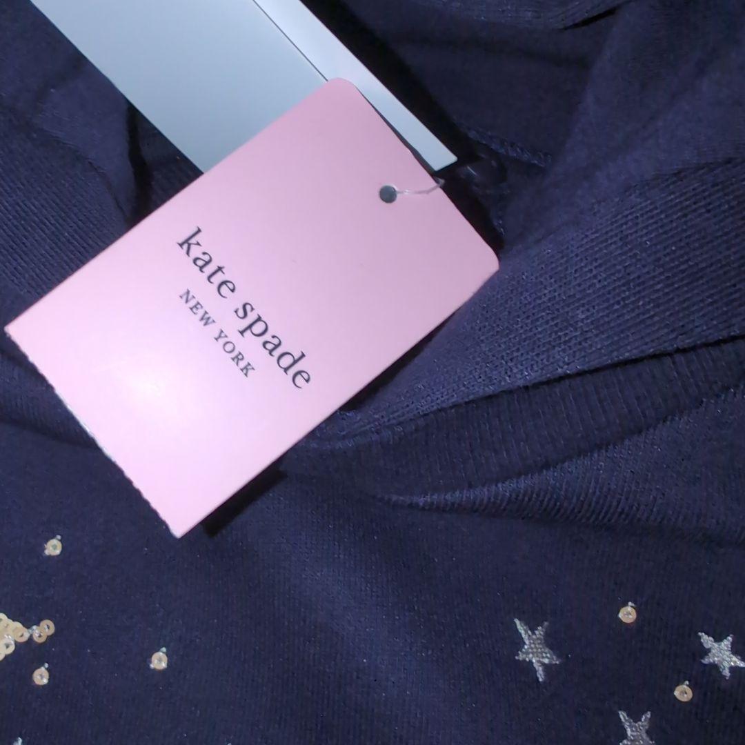激安160★ケイトスペードニューヨーク★スパンコール付！ロゴプリントワンピース★