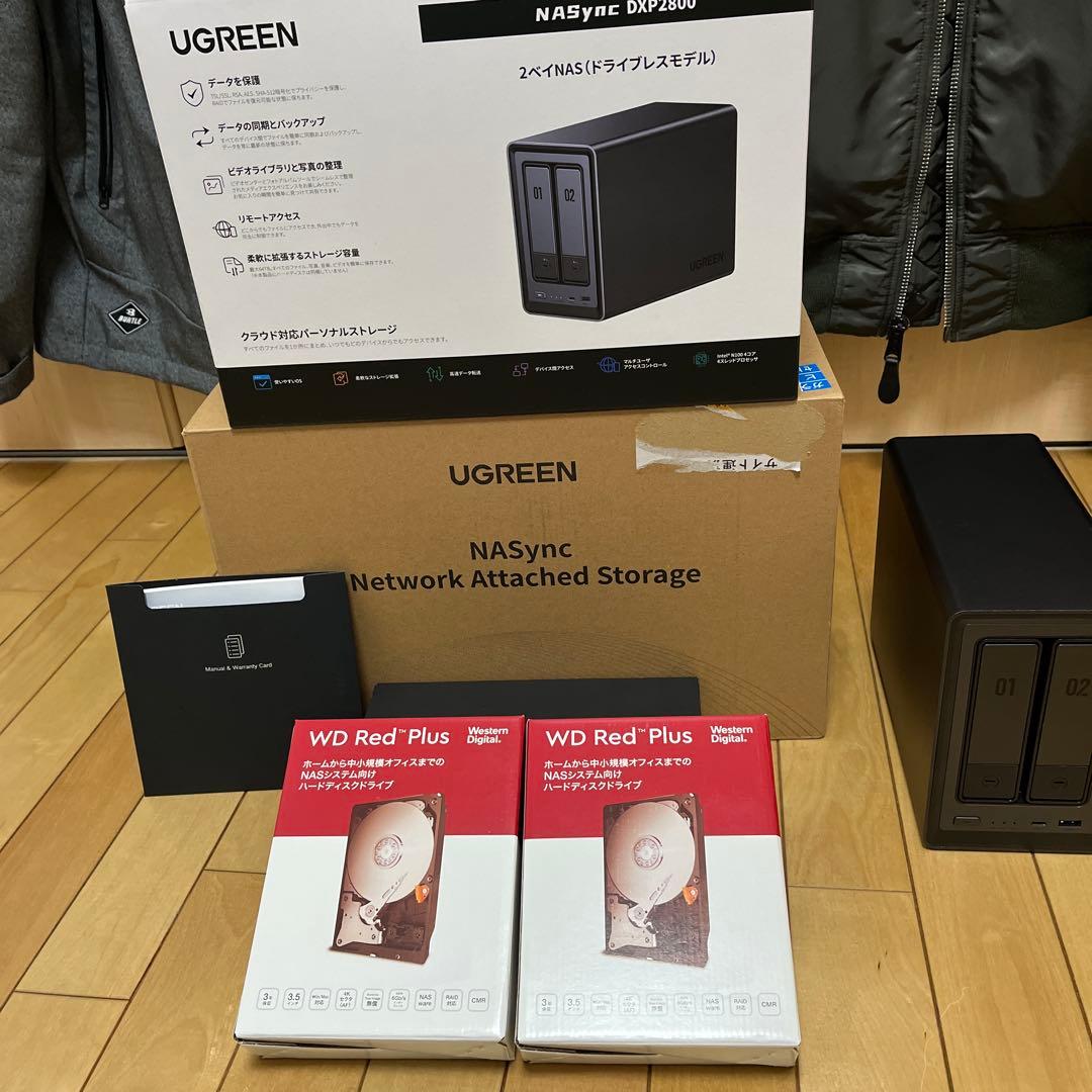 UGREEN NASync DXP2800 2TBハードディスク付き