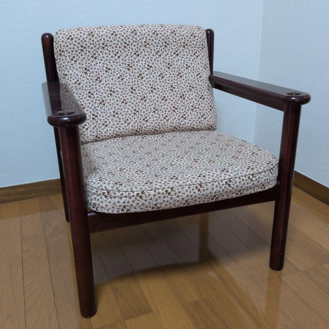 【まぶた】karimoku 1人掛けソファ ベージュ・ブラウン