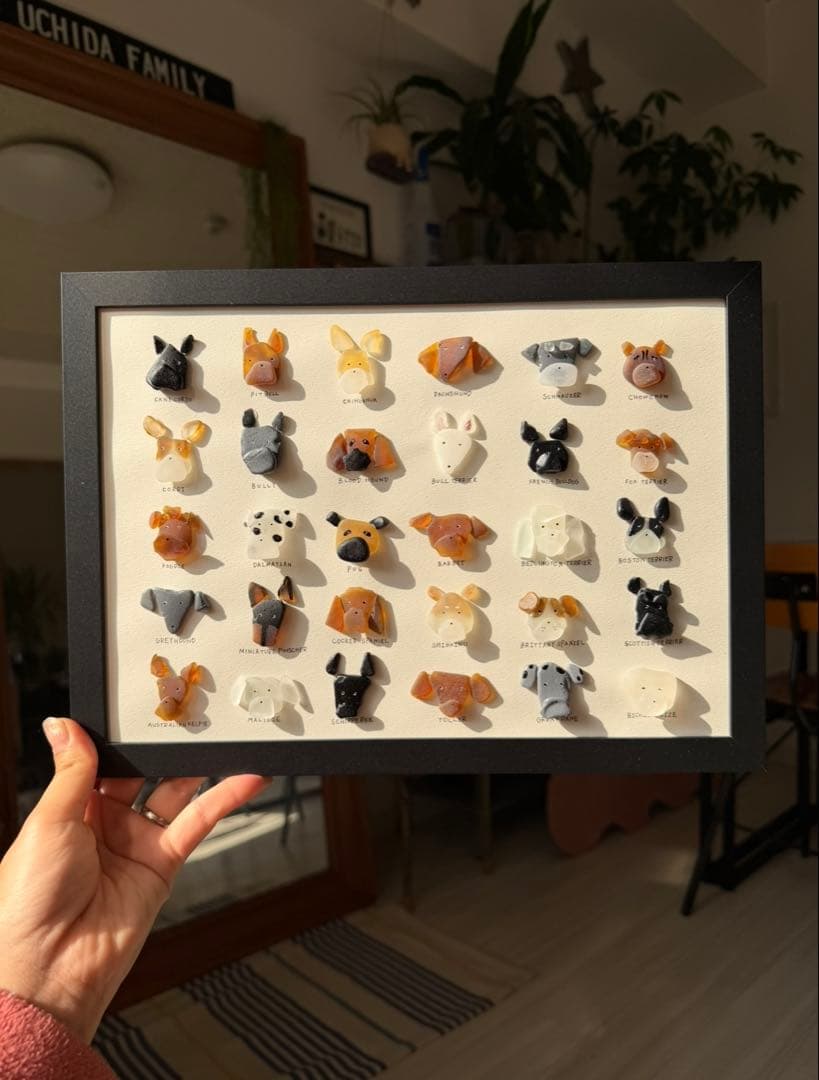 シーグラスアート　ハンドメイド　犬