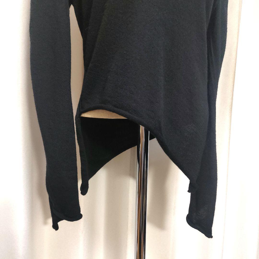 コムデギャルソン 薄手 クルーネック ウール ニット カットオフ