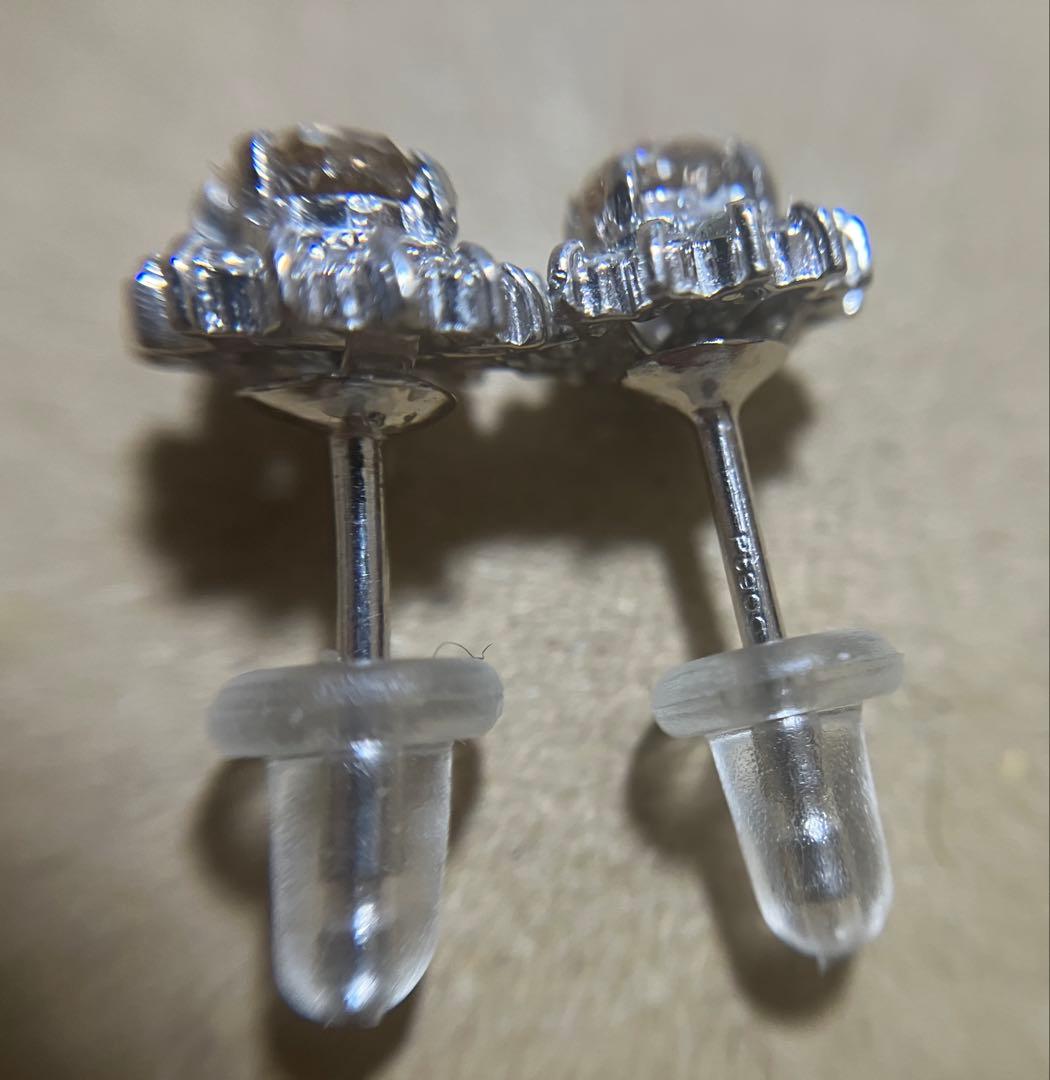 鑑別カード付天然ブラウンダイヤモンド ピアス 0.31ct オーバル&ラウンド