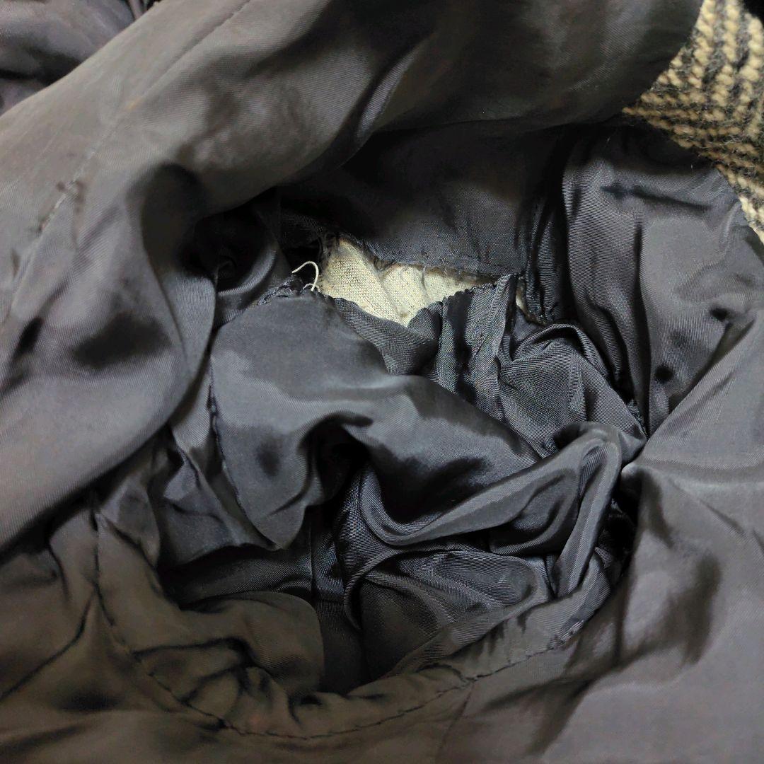 イヴサンローラン ダブルブレストコート ヘリンボーン ツイード ベロア切替