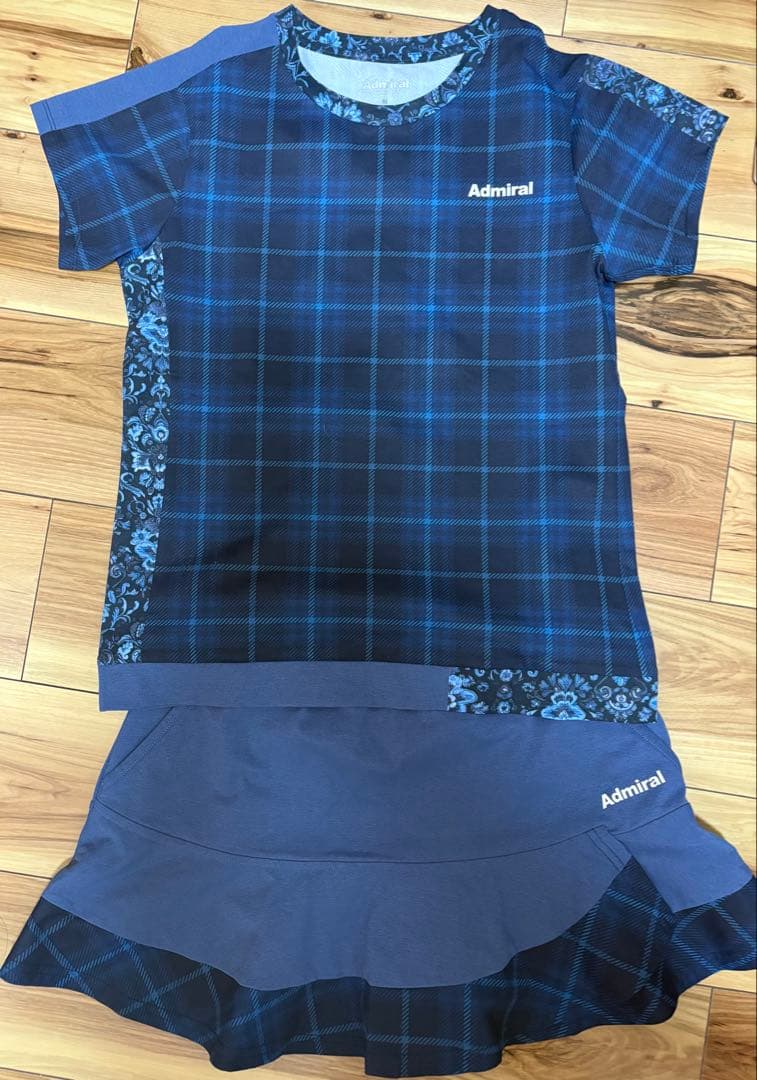 Admiral テニスウェアセット 青系チェック柄