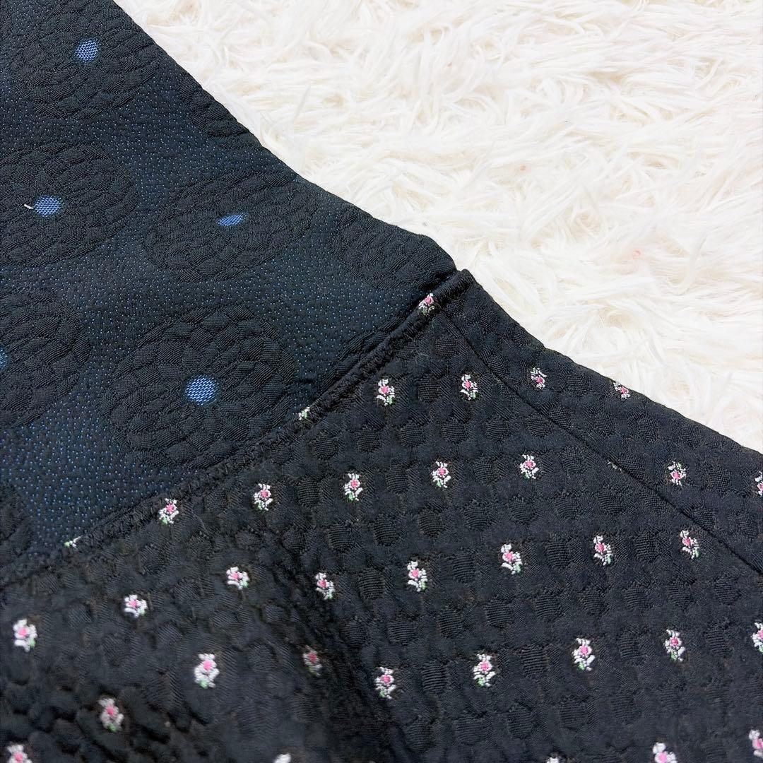 【美品】コムデギャルソン　ベロア切替　花柄フレアスカート　立体ジャガード