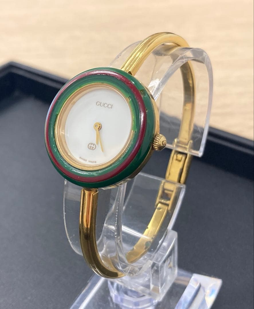 GUCCI　チェンジベゼル　ゴールドバングルウォッチ◇