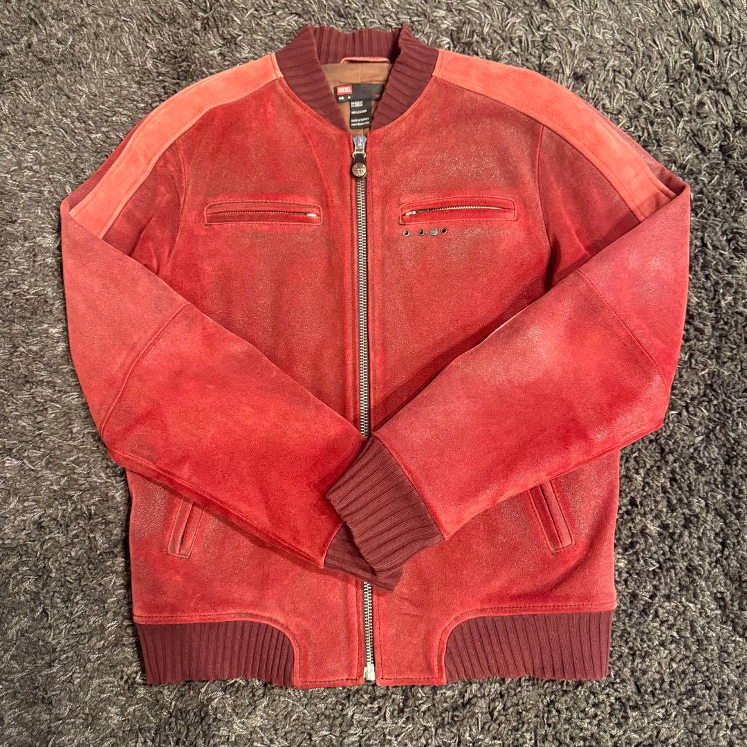 DIESEL レザー ジャケット レッド　ディーゼル