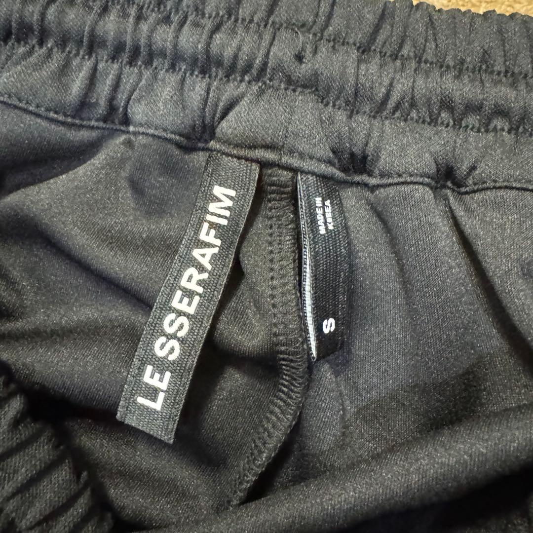 LE SSERAFIM TRACK PANTS Black Sサイズ　ルセラ