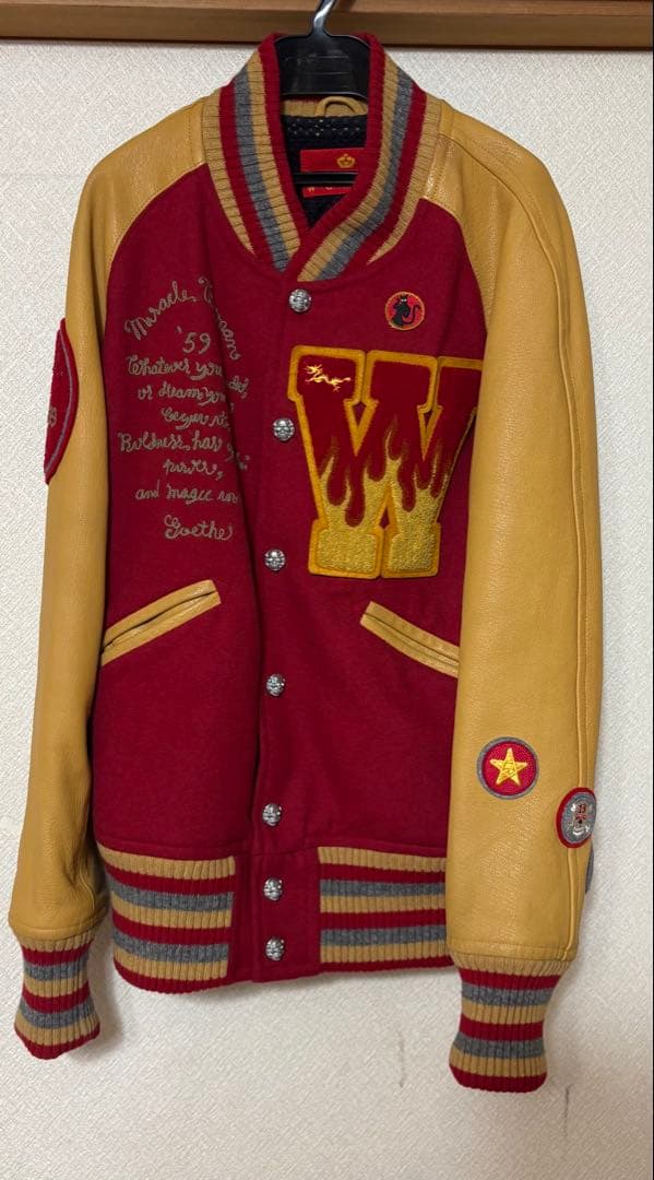 【miracle woman】袖レザー セミデコ/スタジャン/ジャケット