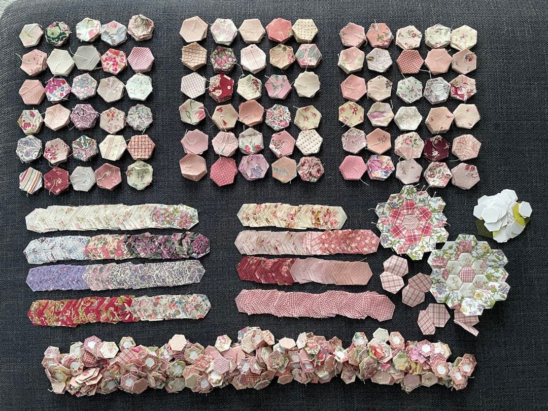 （369）ヘキサゴン 正六角形 パッチワーク 製作途中