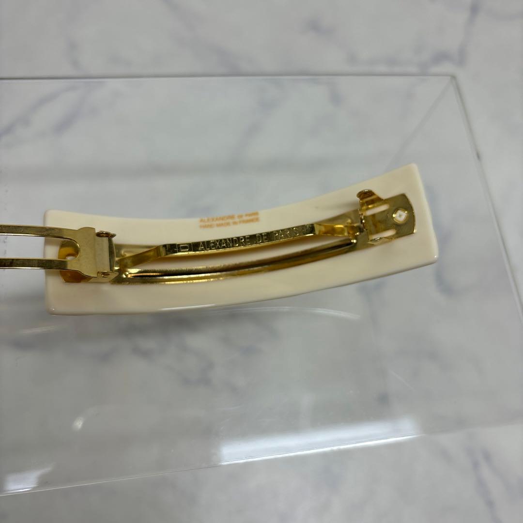 1105 アレクサンドルドゥパリ　バレッタ　ホワイト　傷,汚れあり.