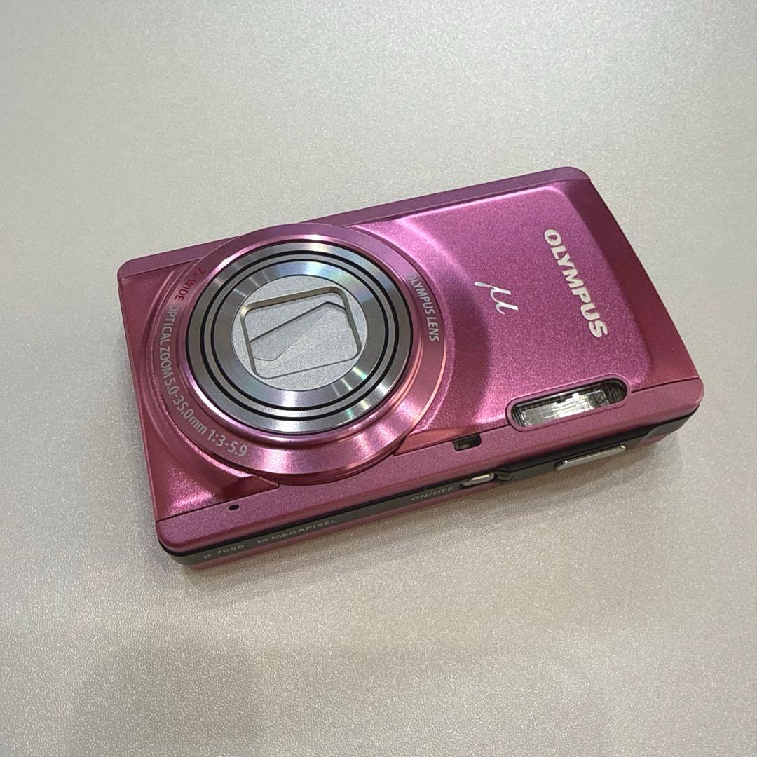 【OLYMPUS】μ-7050 コンパクト デジカメ/ピンク 動作確認済