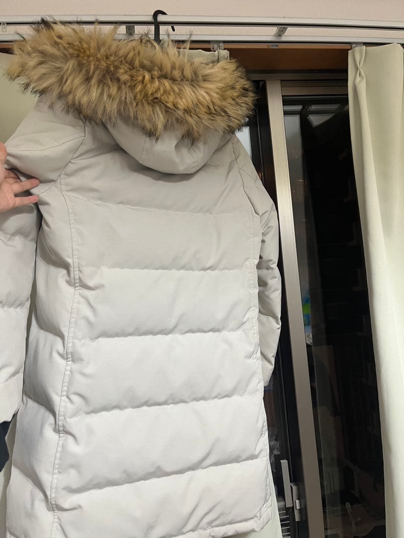 DANTON ダウンジャケットSサイズ ライトグレー ファー付き