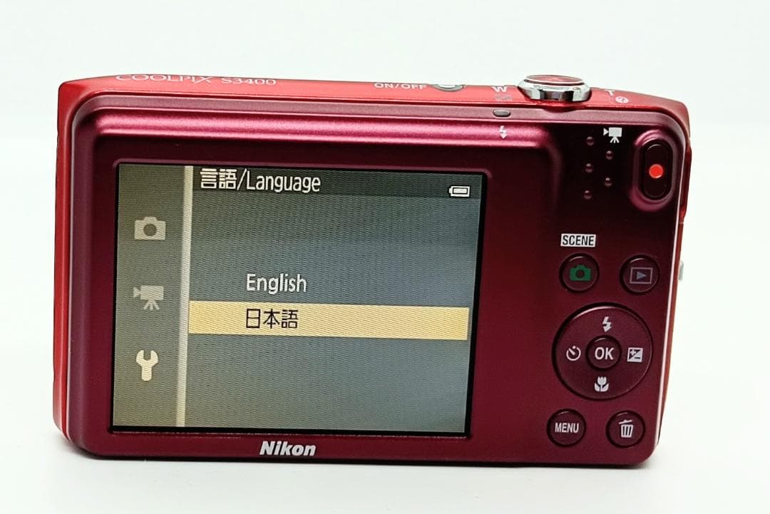 Nikon COOLPIX S3400 赤 7倍光学ズーム 充電器付き 美品
