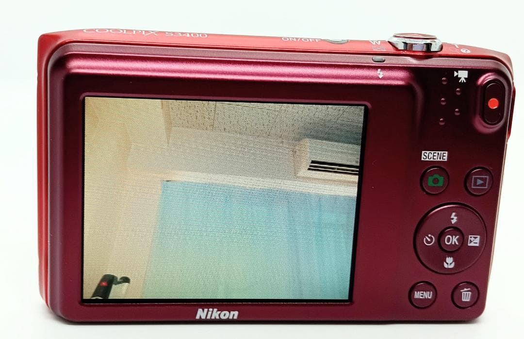 Nikon COOLPIX S3400 赤 7倍光学ズーム 充電器付き 美品