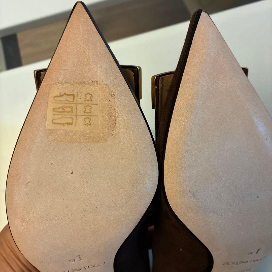 Sergio Rossiセルジオロッシsr1ダークブラウン ゴールド34 1/2