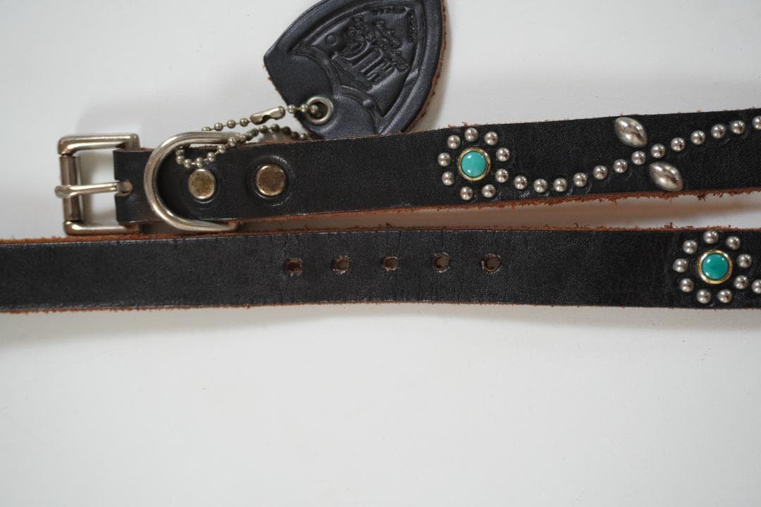 ▢ＨＴＣ▢エイチティーシー 　スタッズベルト 　　ナロー　ターコイズ