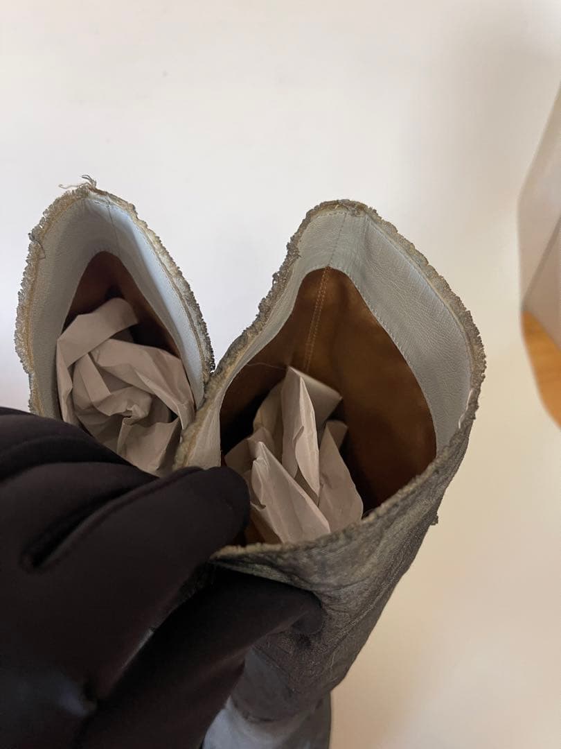 CHANEL グレー ロングブーツ